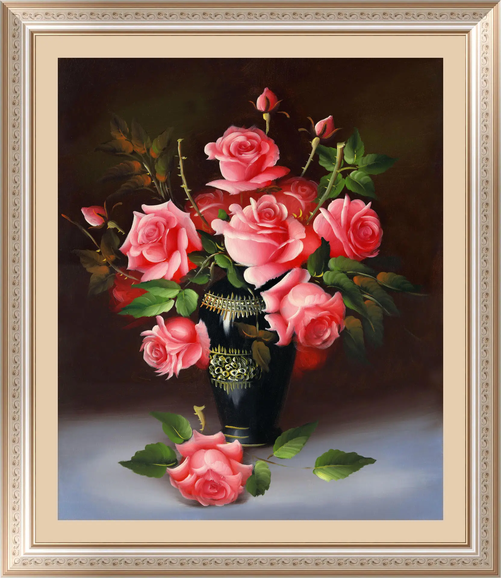 1 шт., 40*48 см, Цветочная Аранжировка, 5D, сделай сам, алмазная картина, роза, ваза, вышивка крестиком, стразы, вышивка, мозаика для украшения дома, 7z - Цвет: Розовый