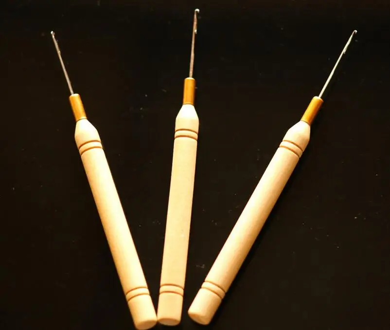 12 штук в партии микро кольцо для наращивания волос деревянная Тяговая игла