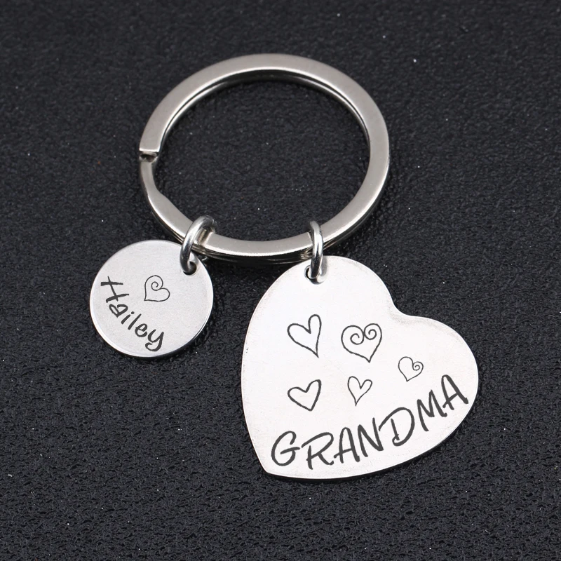 Кольцо для ключей с именем в виде сердца ювелирное изделие из нержавеющей стали