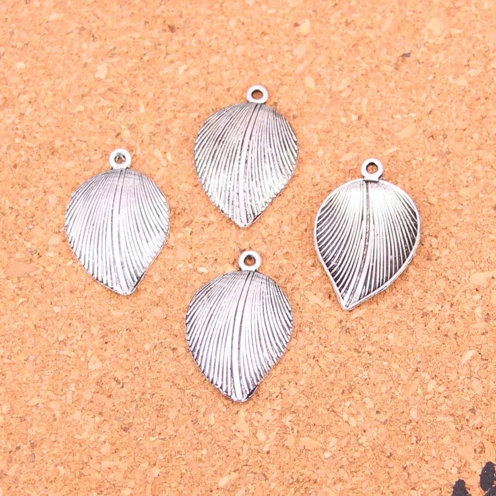 100 шт. посеребренные подвески в виде листьев|Шармы| |