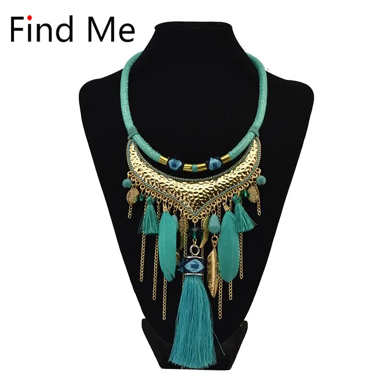 Женское длинное ожерелье чокер Find Me воротник с кисточками богемное макси
