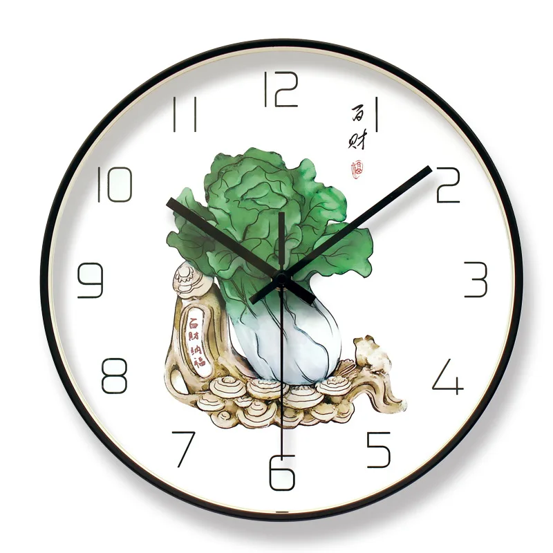 Китайский Элемент металлические часы бытовой немой Гостиная Спальня