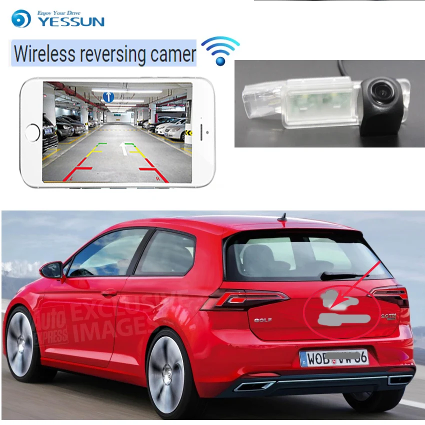 YESSUN Автомобильная hd Новая беспроводная задняя камера для Volkswagen Golf 7 5G MK7 Golf7 3D 5D 2012 ~