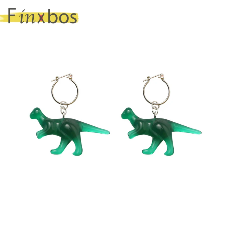 Finxbos Модные Преувеличенные Веселые синие зеленые серьги с динозаврами