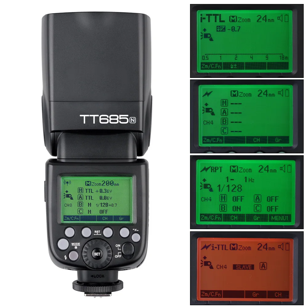 Беспроводная радиосистема GODOX TT685N i-TTL 2 4G Master Slave Flash светильник Speedlite для Nikon D7100 D7000