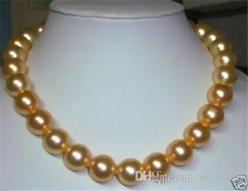 FFREE доставка ** 10 мм Золотой Akoya Жемчужное ожерелье AAA 18 &quotK04|pearl necklace|shell pearlaaa pearl