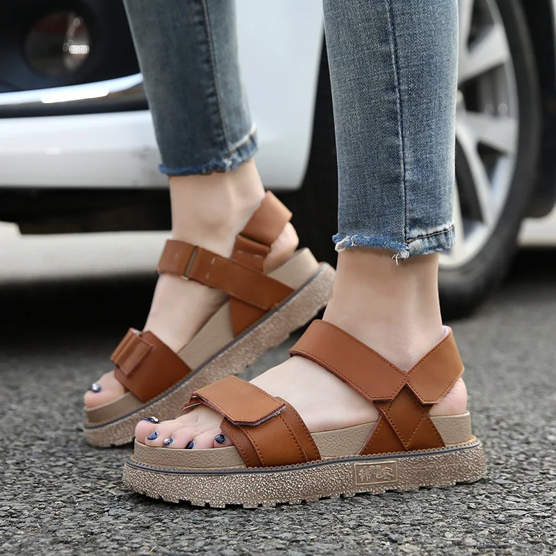 Летние босоножки на платформе повседневная обувь толстой подошве женские