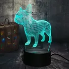 Светодиодная настольная 3d-лампа amрой, французский бульдог, милый щенок, RGB ночник, USB настольная лампа с дистанционным управлением, домашний декоративный светильник, рождественские игрушки для детей