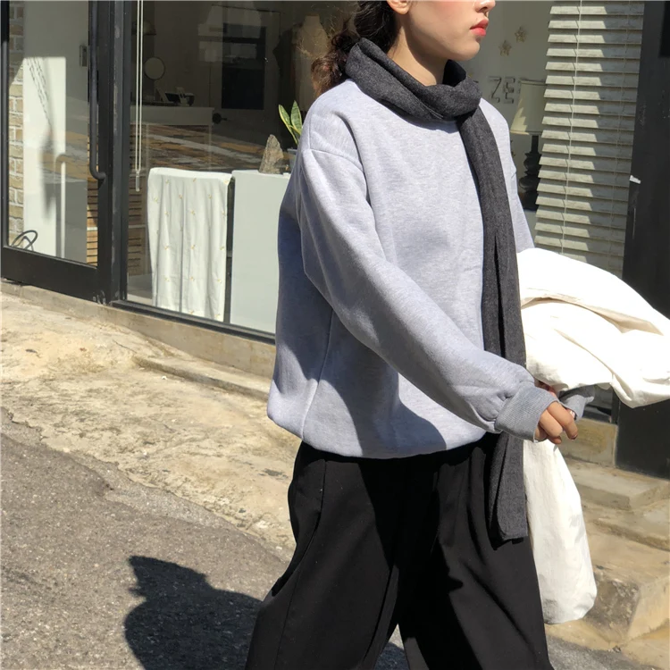 Jielur 12 однотонные толстовки Джерси женские Зимние флисовые корейские Harajuku толстовки женские Kpop Kawaii черные розовые женские s пуловеры