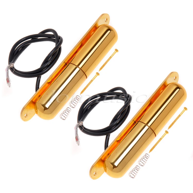 

2Pcs Gold Alnico lipstick Tube Single Coil Pickup For Electric Guitar