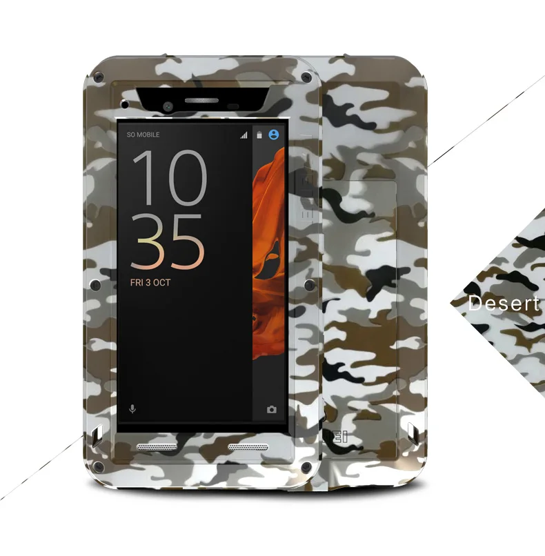 Любовь Мэй Камуфляж металла панцири случае для Sony Xperia XZ XZs противоударный водостойкий Чехол для Алюминий Военная униформа открытый Heavy Duty крышк