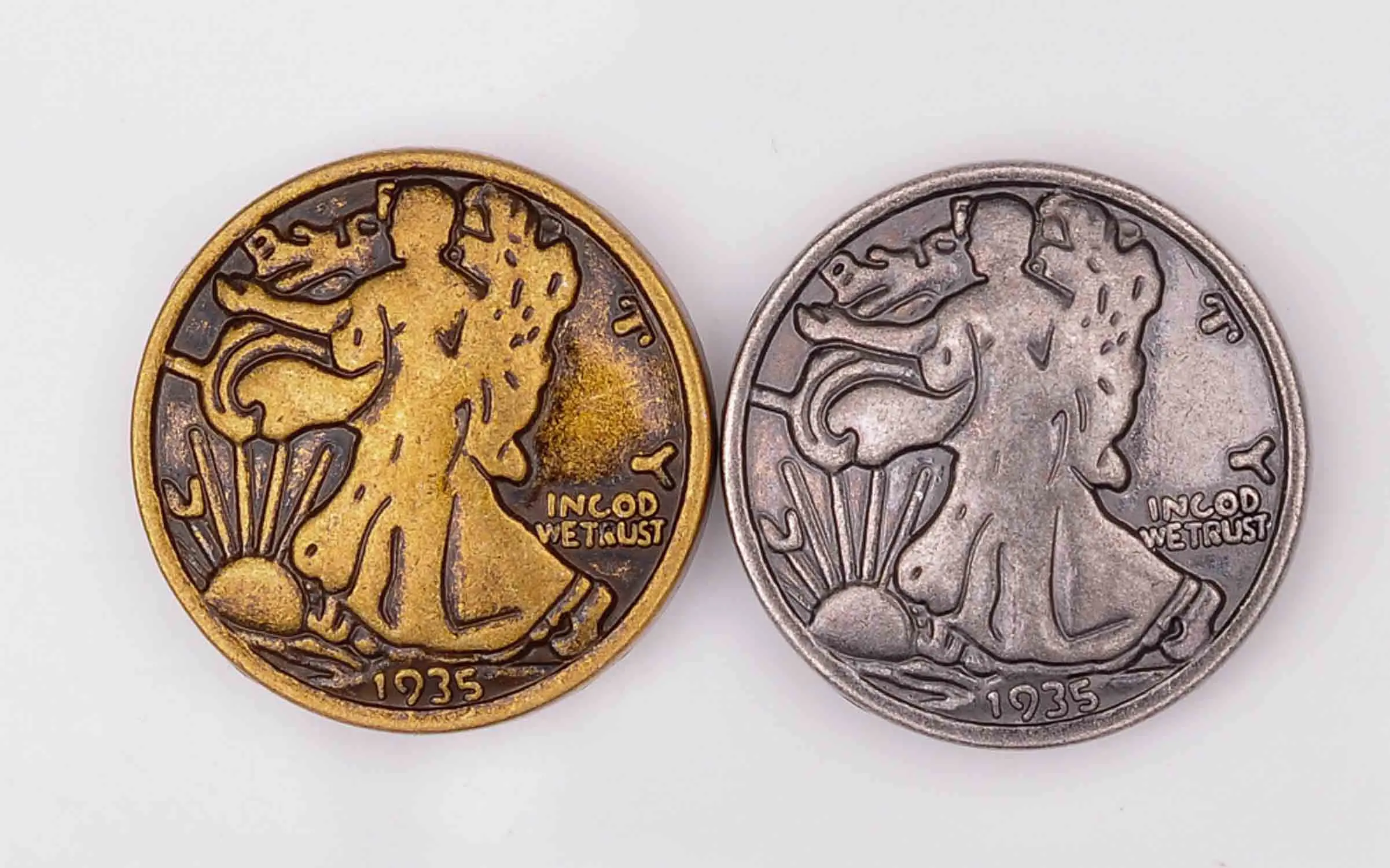 10X IN GOD WE TRUST WALKING LIBERTY старинный латунный ремень для кожевенного ремесла
