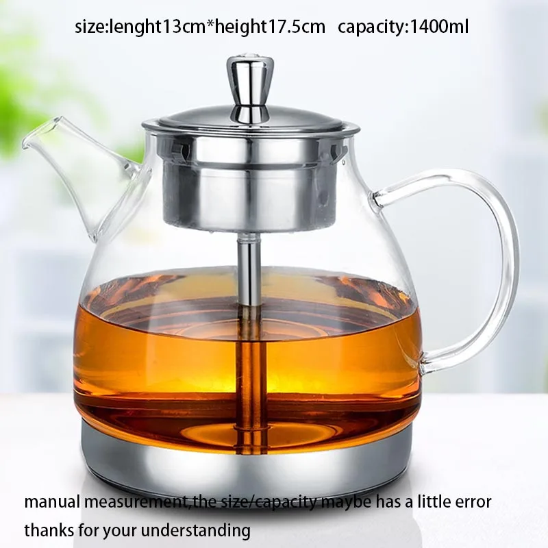 1300ml-1400ml Creative Steamed Tea Pot Heat Resistant Transparent Glass Teapot / Home Drinkware Juice Cool Water Lemon Kettle | Дом и сад