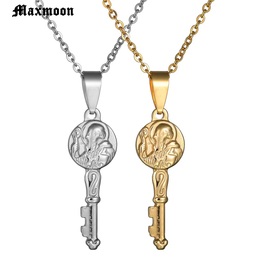 Maxmoon Saint Benedict Exorcism медаль католический крест ожерелье с подвеской в виде ключа