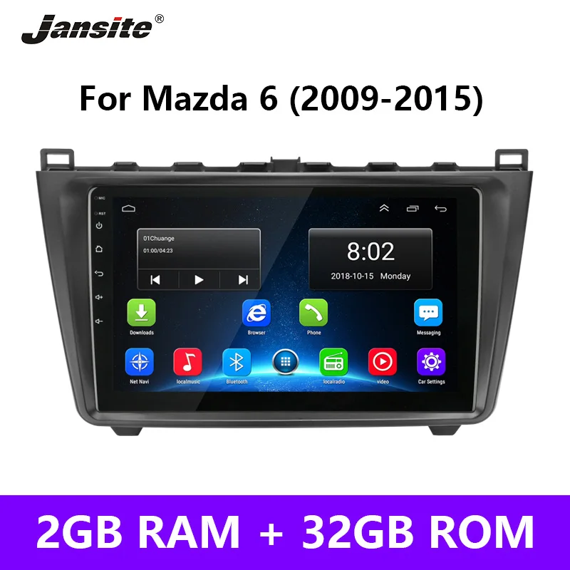 Jansite 9&quot Car Radio For Mazda 6 2009-2015 Android 8.1 Player Touch screen GPS Bluetooth 4G+Wifi 2G+32G multimedia video players |