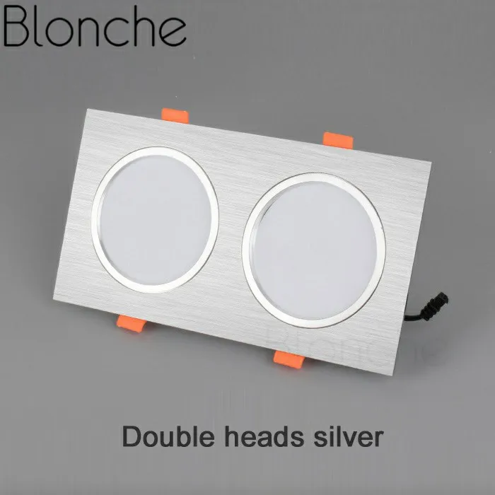 Светодиодный потолочный светильник Blonche, 3 Вт/7 Вт/12 Вт, AC85~ 265 В, простой/двухголовый панельный светильник для гостиной, спальни, кухни, Современный домашний декор - Цвет корпуса: Double heads silver