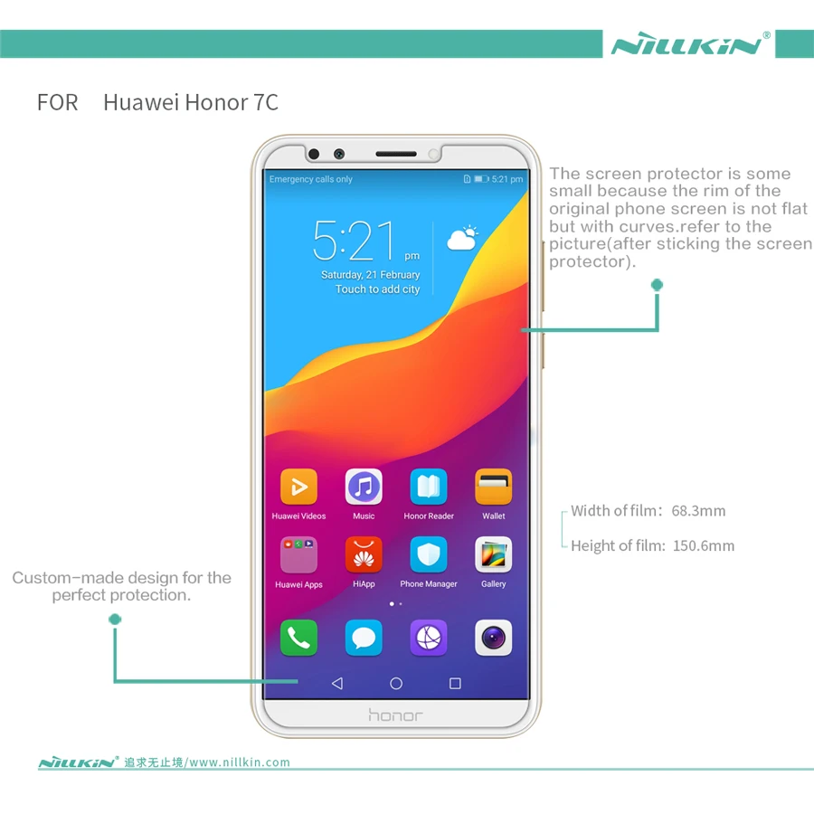 2 шт./лот huawei honor 7c NILLKIN кристальная супер прозрачная защитная пленка или