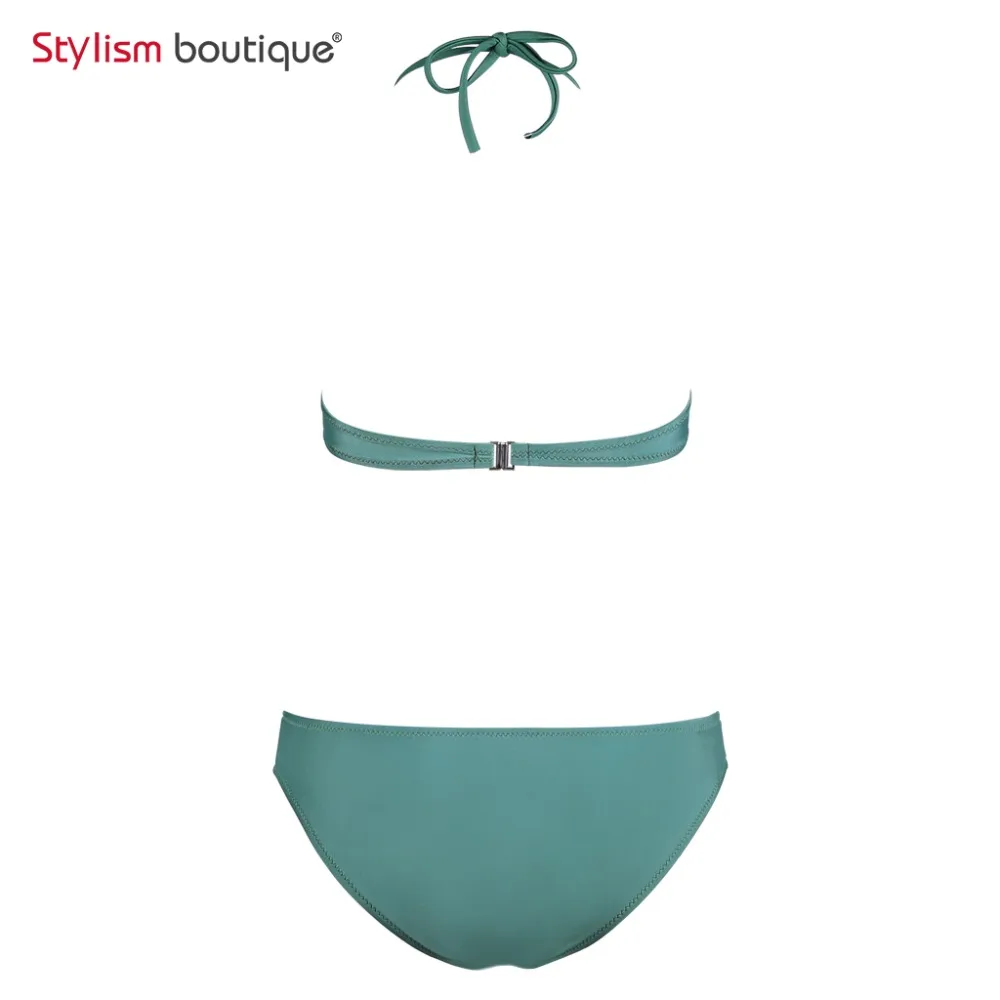 Зеленый слитный купальник пуш ап бандажный Монокини сексуальный для женщин