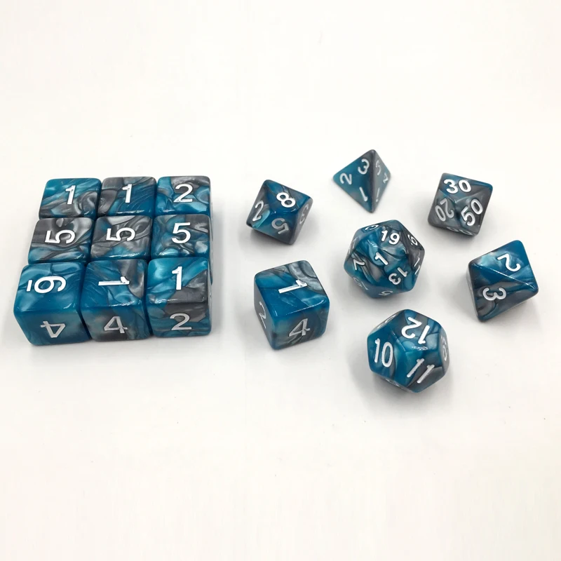 

rollooo Dice 7pc/set +9pc D6 Dice olyhedral Dice Double Color for DND RPG d4 d6 d8 d10 d% d12 d20