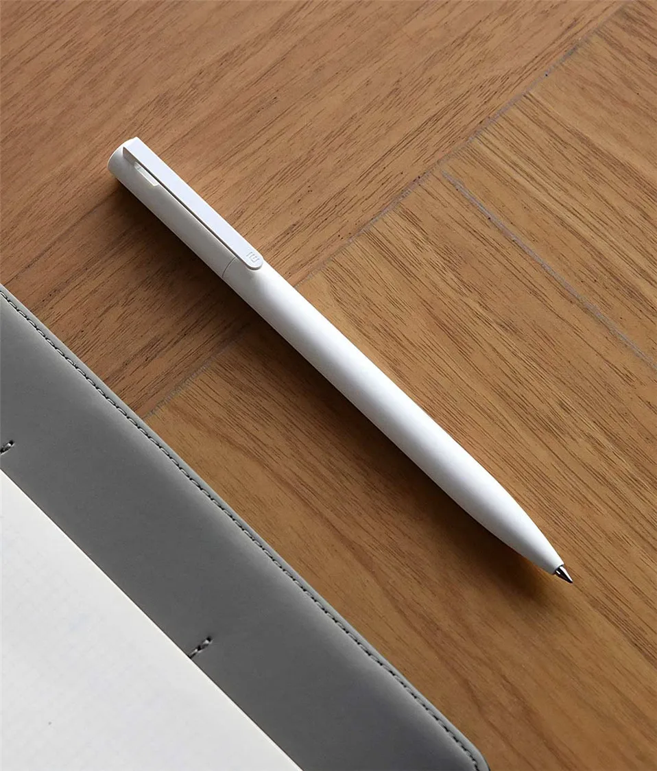 Новые гелевые ручки Xiaomi Mijia, 10 шт., без колпачка, 0,5 мм, цилиндрическая ручка, черная ручка, белая, гладкая, швейцарская, заправка MiKuni, японские чернила, черные