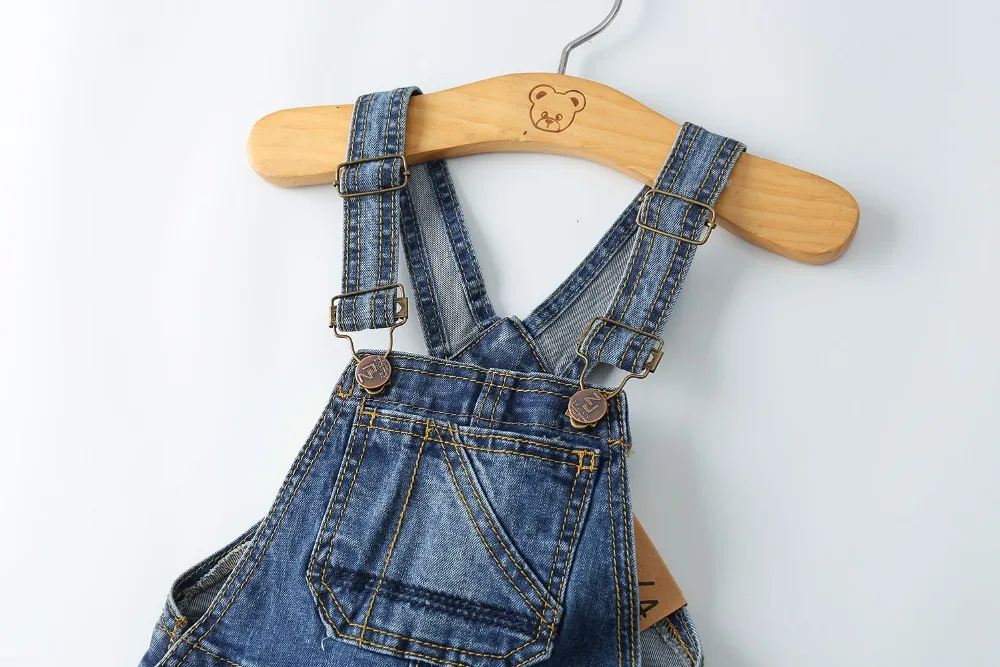 Детский джинсовый комбинезон на подтяжках облегающие брюки для мальчиков и