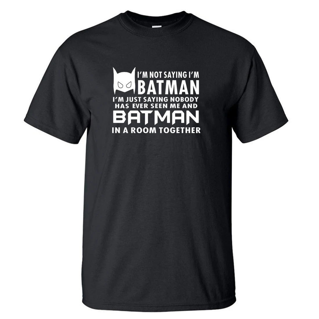 Для фанатов I'm Batman Футболка с принтом надписью для мужчин лето 2018 100% хлопок