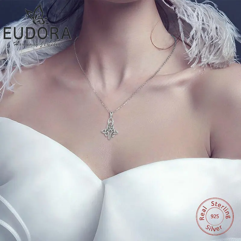 Женское Ожерелье с узлом Eudora Уникальные Подвески из стерлингового серебра 925