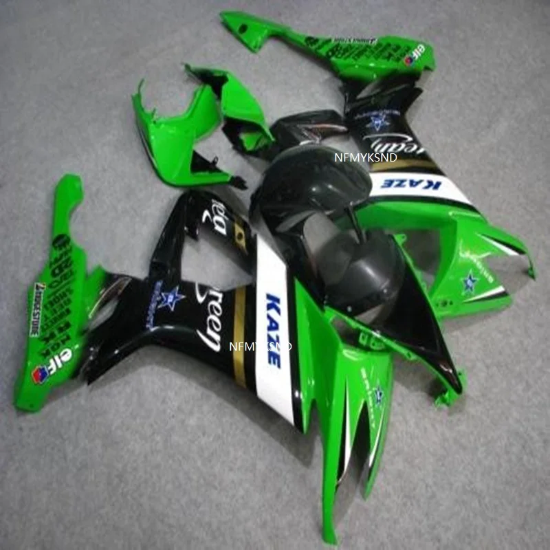Комплект обтекателей Nn-Moto для KAWASAKI NINJA ZX10R 08 09 10 зеленая черная фотобледа 2008 2009 08-10