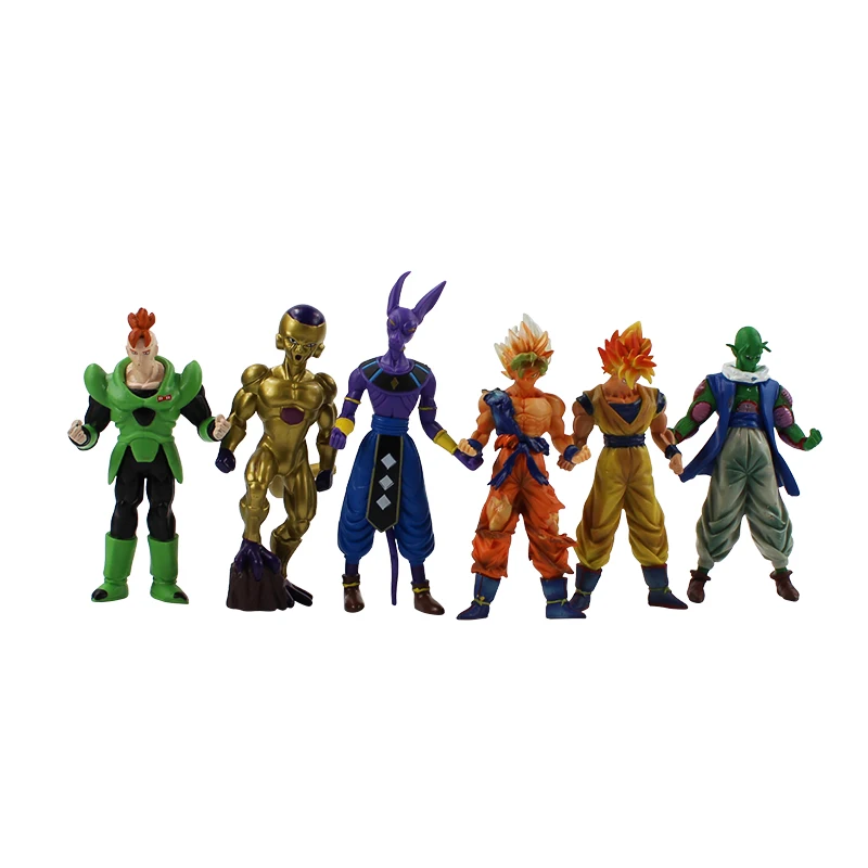 6 шт./лот 14 см аниме Dragon Ball Z Супер Саян Гоку Frieza Beerus Piccolo ПВХ фигурка Модель Коллекционная игрушка - Цвет: 6pcs opp bag