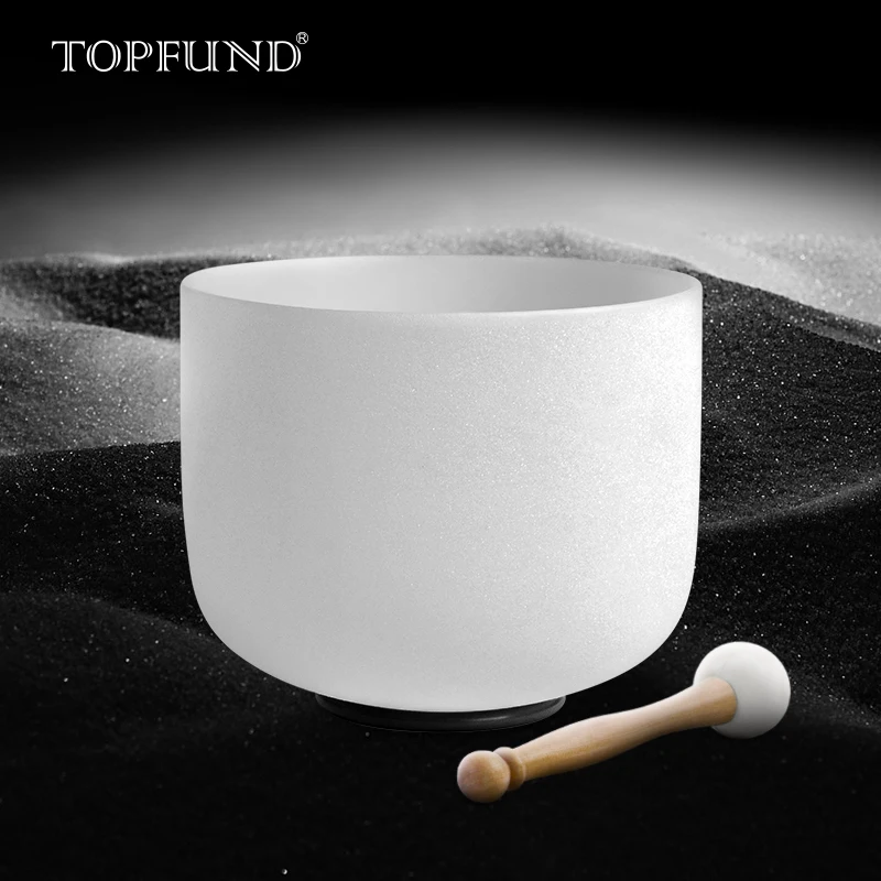 Чакра Сакральная матовая кварцевая с кристаллом 8 дюймов 432 Гц|8 note|chakra singing bowlschakra