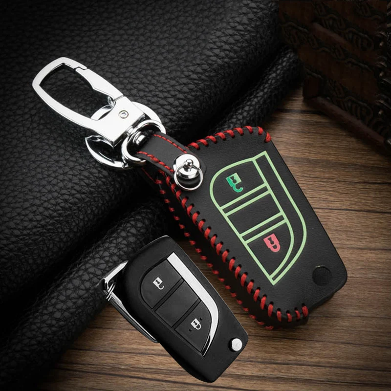 Светящийся кожаный чехол для ручного шитья с 2 кнопками дистанционным