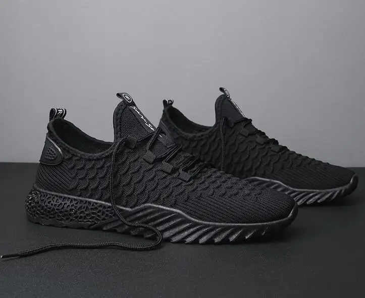 Черный Новинка года; сезон весна-лето; Мужская обувь из ткани Flyknit; координатная сетка; дышащая уличная трендовая Спортивная повседневная обувь; Мужская обувь; кроссовки; лоферы - Цвет: Черный