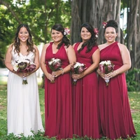 plus long dress bridesmaid dress burgundy multiway infinity maxi dress wrap dress with sleeves styles