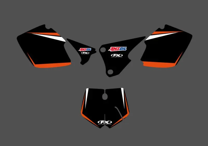 0287 новая команда графика с соответствующими наклейки фон для KTM 125 250 380 400 520 SX 200 300