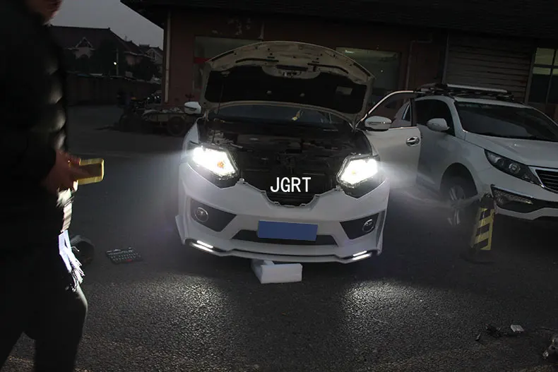 Автомобильный Стайлинг фар в сборе- для Nissan X-Trail douleu Angel Eye светодиодный DRL Объектив двойной луч H7 H7 hid комплект с 2 шт