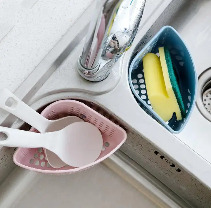 Треугольная корзина для слива воды пластиковый держатель губки аксессуары кухни