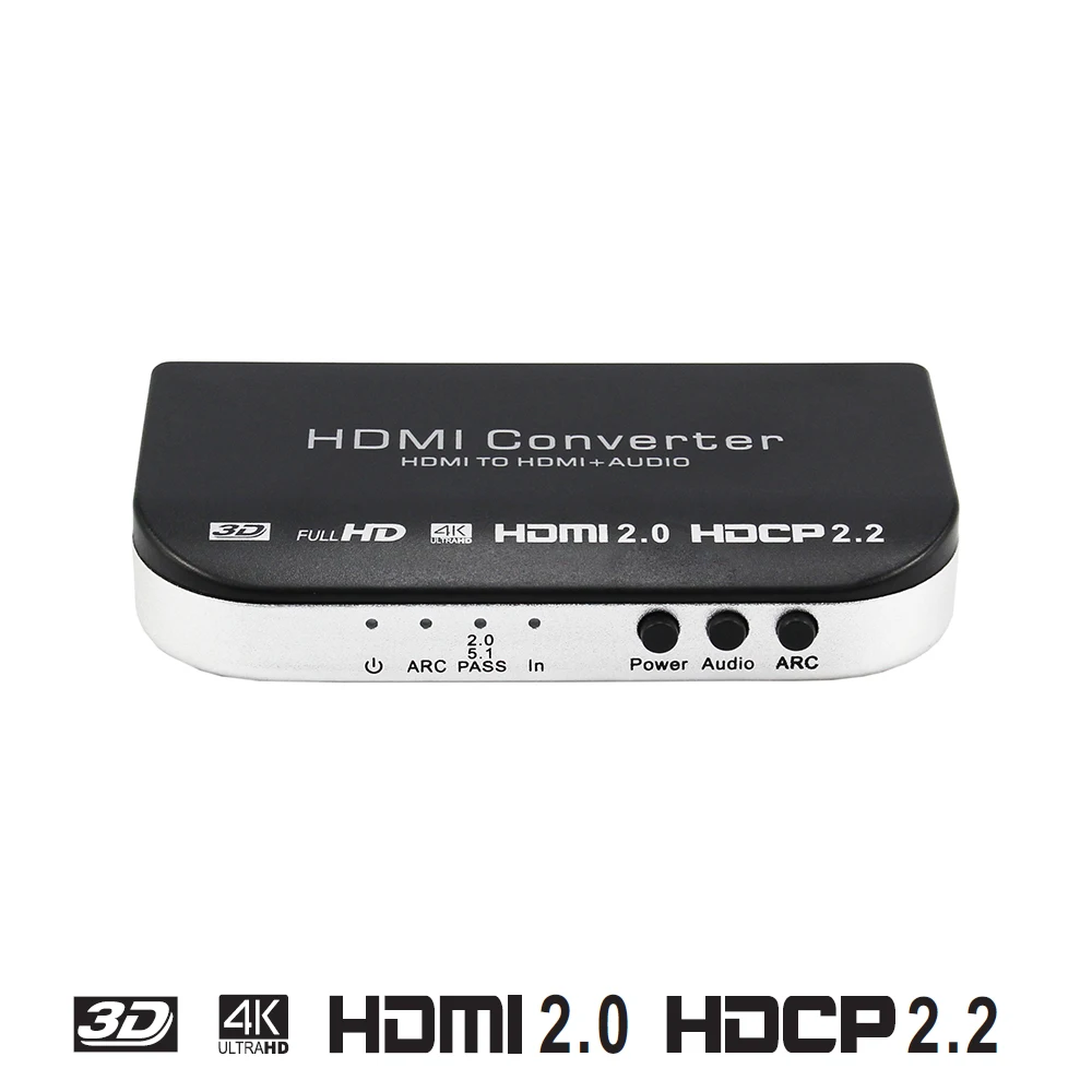 HDMI 2 0 экстрактор в и оптический TOSLINK SPDIF + 3 5 мм стерео аудио конвертер 4K 3D ARC