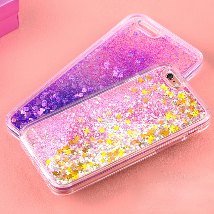 Чехол для телефона с сердечками звездами и блестками iPhone 5 5S SE 6 6S 7 Plus X мягкая