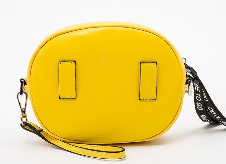 

Sheep skin women mini oval belt bag waist pack short strap crossbody bag