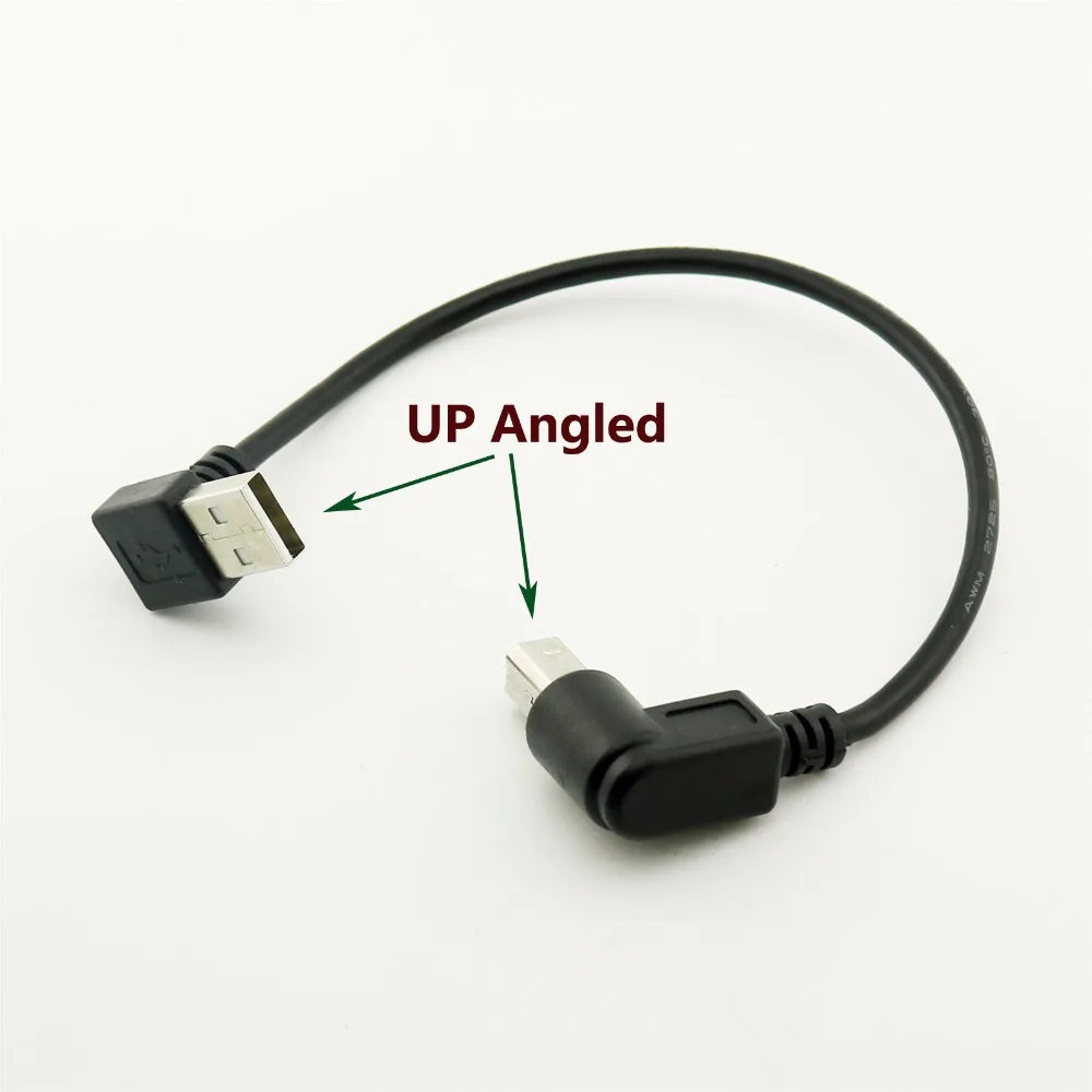 1 шт. до угла USB 2,0 штекер USB 2,0 B Мужской вверх под углом 90 градусов принтер, сканер кабель-адаптер шнур 25 см