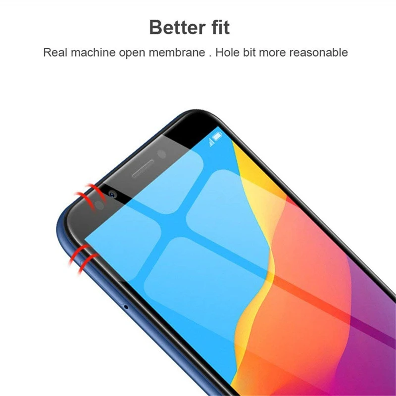Закаленное стекло с полным покрытием для Huawei Y6 2018 защита экрана телефона Prime
