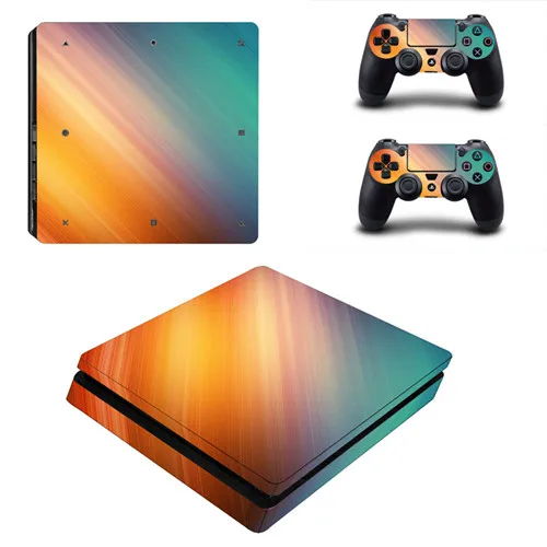 YSP4S-1097 Чистый Цвет Белый Черный индивидуальный дизайн PS4 тонкая кожа Наклейка виниловая для Playstation 4 Slim и 2 контроллера PS4 Кожа Наклейка - Цвет: YSP4S-1097