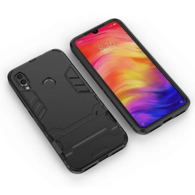 Бронированный противоударный чехол для Xiaomi Redmi Note 7 Note7 3D щит PC + силиконовый