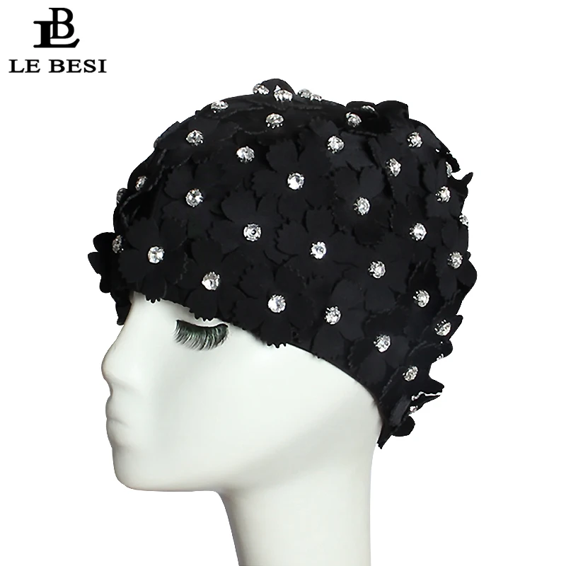LEBESI Новинка 2017 женская шапочка для плавания взрослых шляпа бассейна с алмазными
