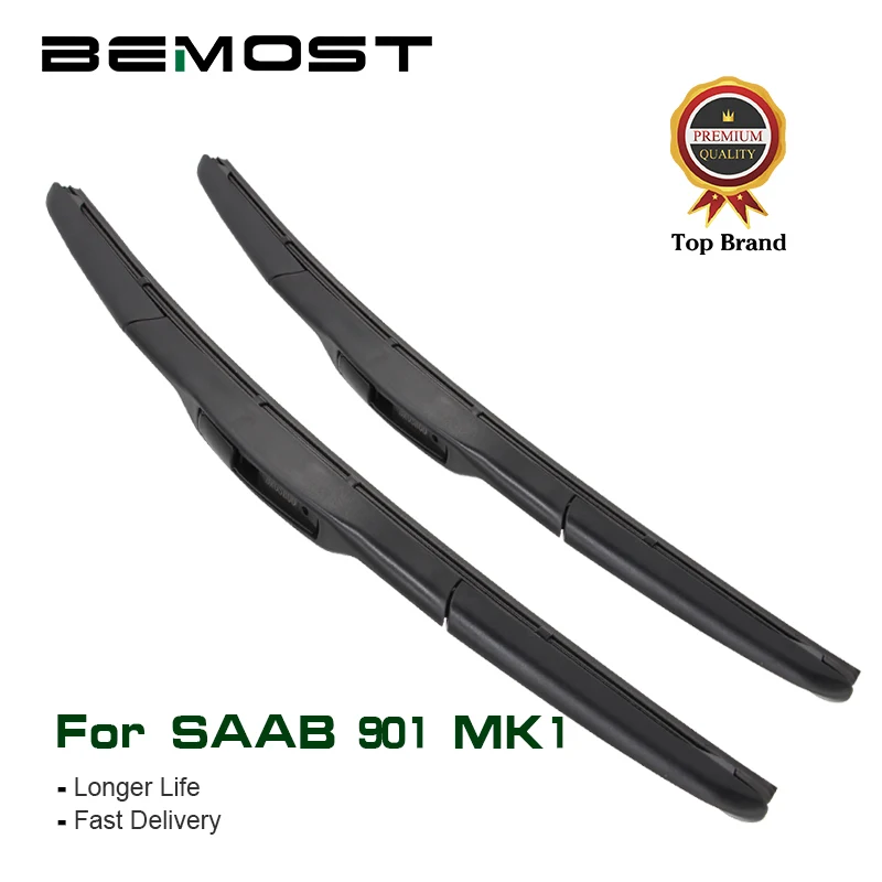 

BEMOST Car Windscreen Wiper Blade Natural Rubber For SAAB 901 MK1 21"+21" Fit Hook Arm 1Pair 1993 1994 1995 1996 1997 1998