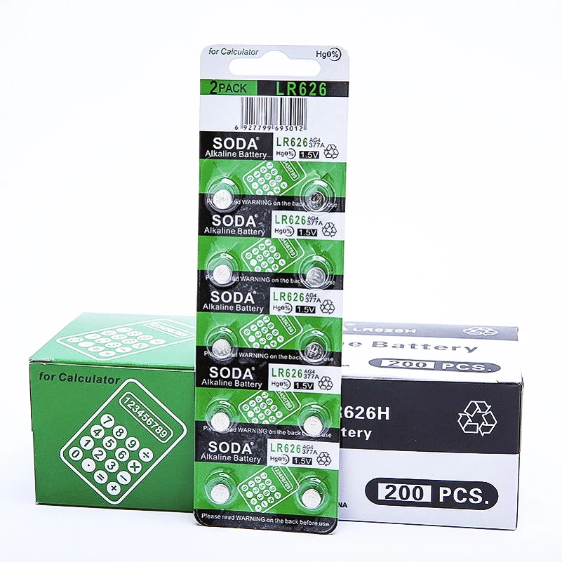 20 шт 377 Батарея AG4 LR626 377A 1 55 V sr626sw 626 батарейки для часов часы с калькулятором Кнопка