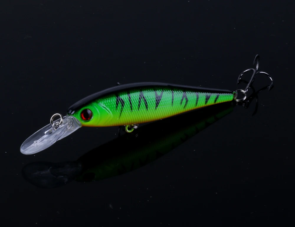 HENGJIA 5PCS Lure Set 3D Eyes Fishing Lures Minnow Bait Tackle Green Color | Спорт и развлечения