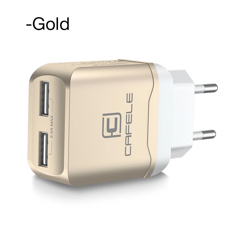 Cafele EU Plug Dual USB зарядное устройство DC 5 В 2.4A 12 Вт универсальный портативный дорожный настенный адаптер зарядное устройство для мобильного телефона для iPhone ноутбука