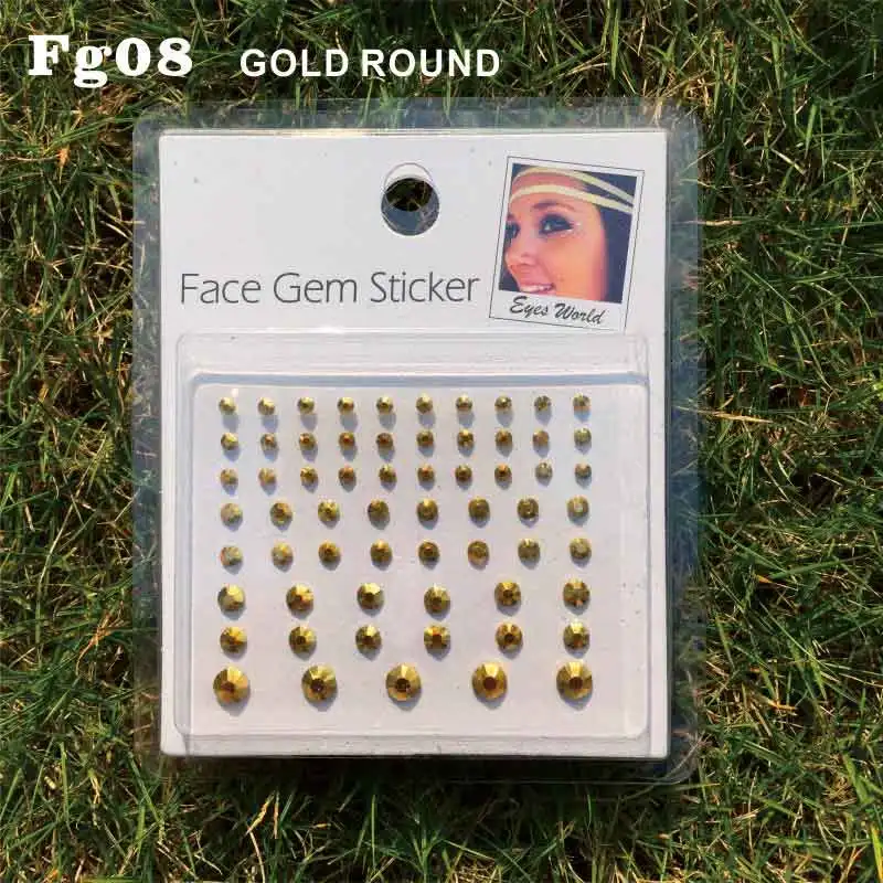 FG08 золотое лицо самоклеящиеся стразы наклейка представление макияж боди арт