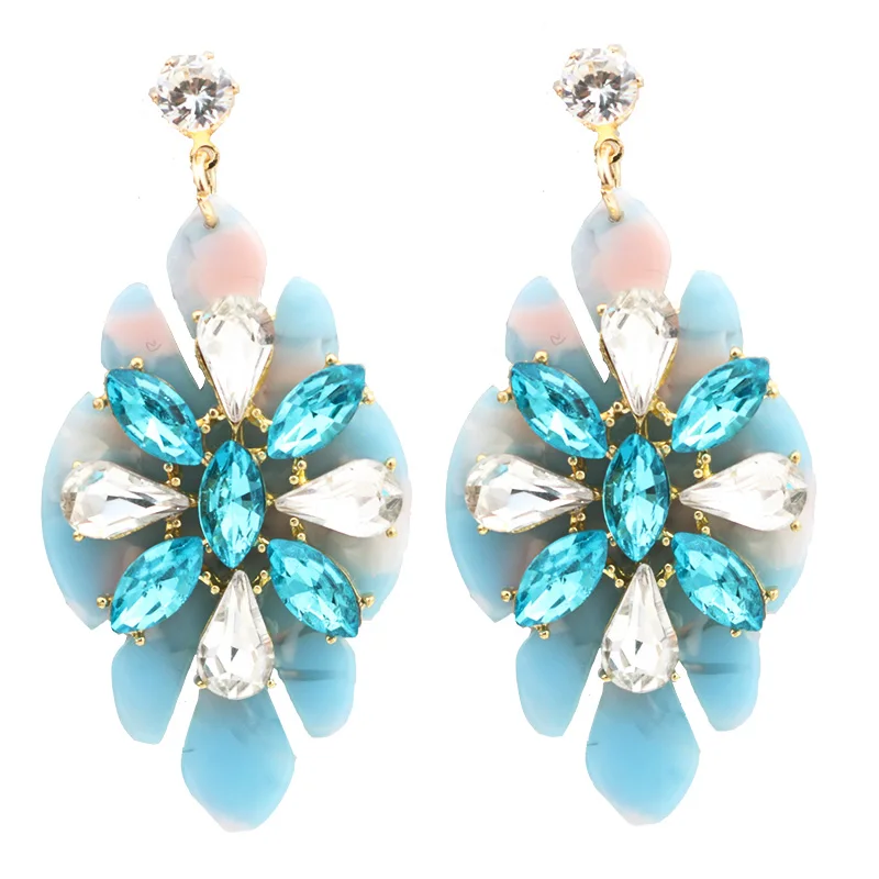 

Brincos Bohemian Fashion Simple Geometric Earrings Rhinestone Statement Dangle Earrings For Women Personality Acrylic Earrings